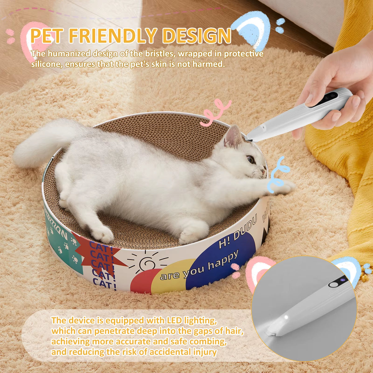 Professional Quiet Paw Trimmer for Dogs and Cats – Rechargeable with LED Light and Low Noise Technology
